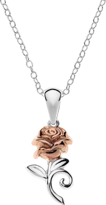 Disney Collana di rose de La Bella e la Bestia, argento 925 (Argento 925, 35 - 40,5 cm)