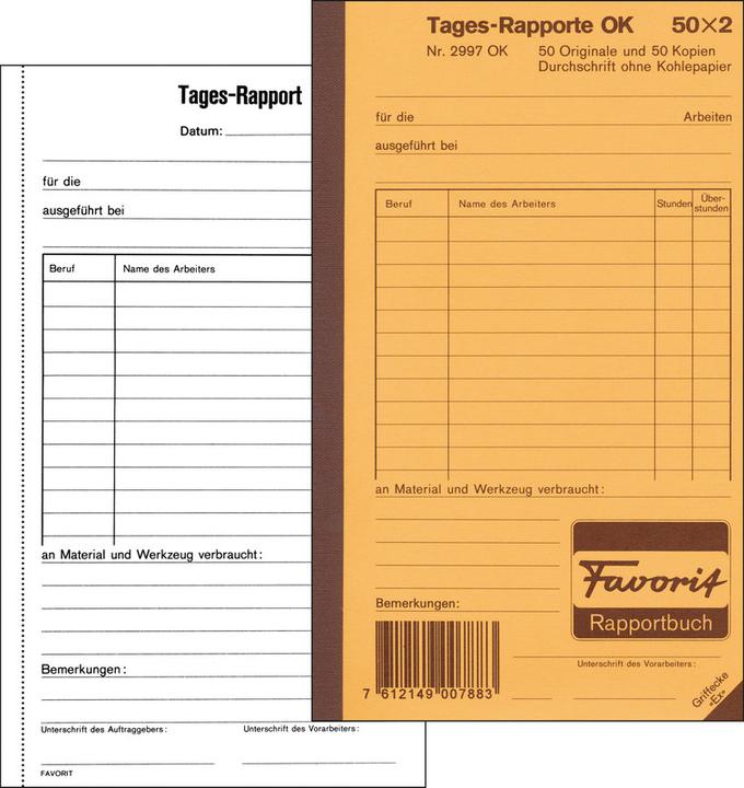 Produktbild Favorit Rapportbücher (100 x)