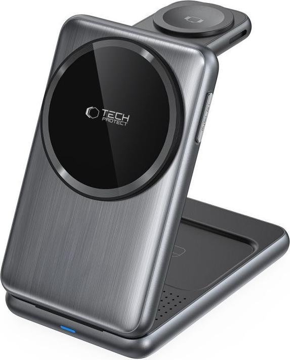 Tech-Protect Dock station Universal QI15W-A42 3IN1 MAGNETIC MAGSAFE WIRELESS CHARGER Space Gray (15 W)