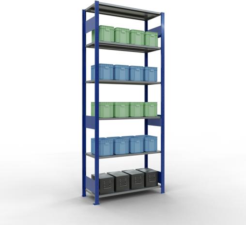 Immagine prodotto Schulte Lagertechnik Sistema di scaffalature di base senza viti MULTIplus150 con ripiani di lunghezza