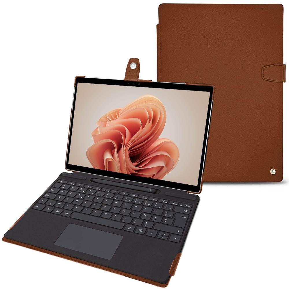 Noreve Lederschutzhülle Microsoft Surface Pro 9 (Surface Pro), Tablet Hülle, Braun