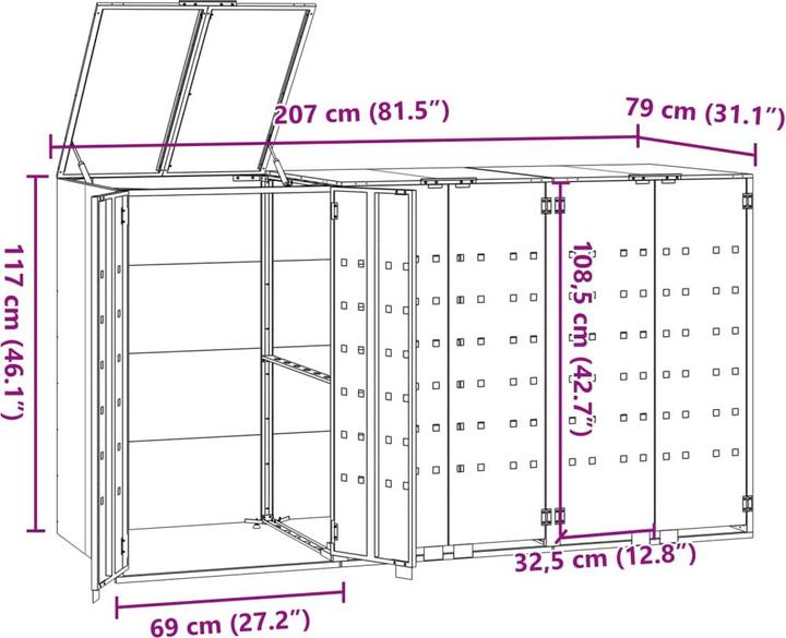 Image du produit vidaXL Mülltonnenbox