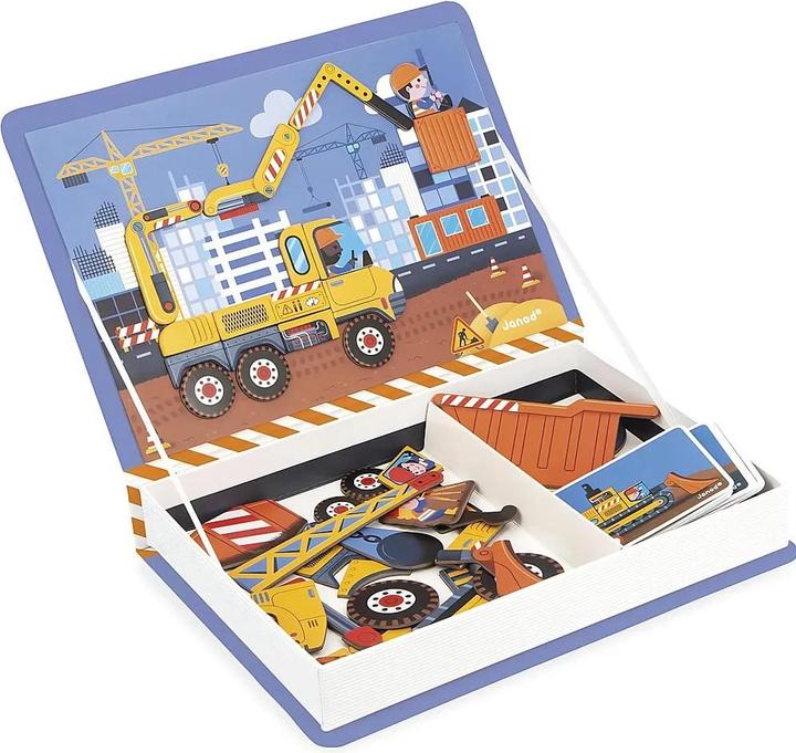 Immagine prodotto Janod Magnetbuch Baustelle (Multilingue, 3 - 8 anni)