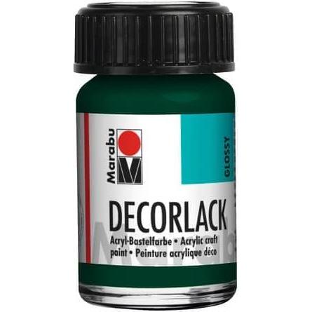 Marabu, Künstlerfarbe + Bastelfarbe, Dekorlack Acryl 15 ml tannengrün (Tannengrün, 15 ml)