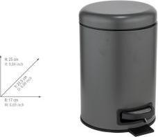 Actual product image Wenko Pedal bin Leman anthracite (3 l)