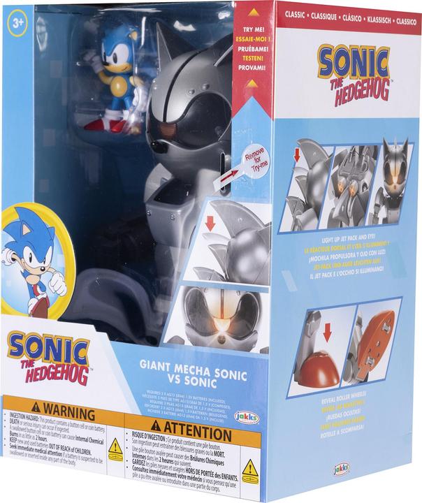 Actual product image Jakks Pacific Giant Mecha Sonic vs Sonic Playset