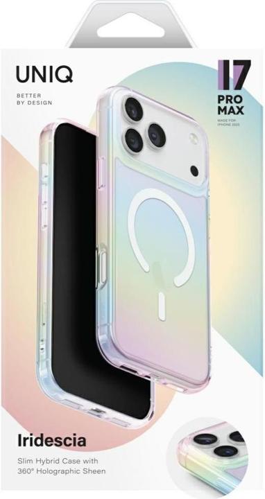 Actual product image Uniq Iridescia case for iPhone 17 Pro Max Magclick Charging holo quartz (Apple iPhone 17 Pro Max)