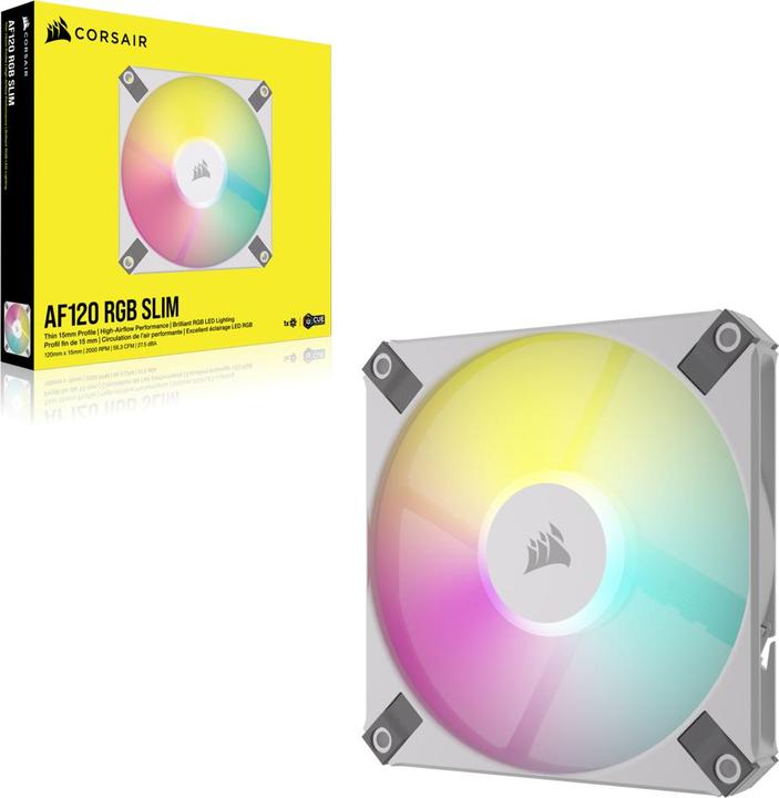 Actual product image Corsair iCUE AF120 RGB Slim wh 120mm CO-9050164-WW (120 mm, 1 x)