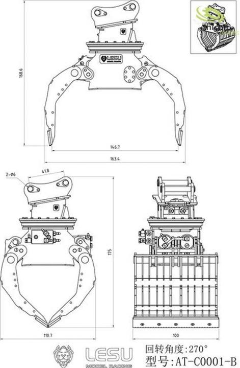 Productafbeelding Thicon Models Sorteergrijper met V2A hydrauliek voor 36 ton