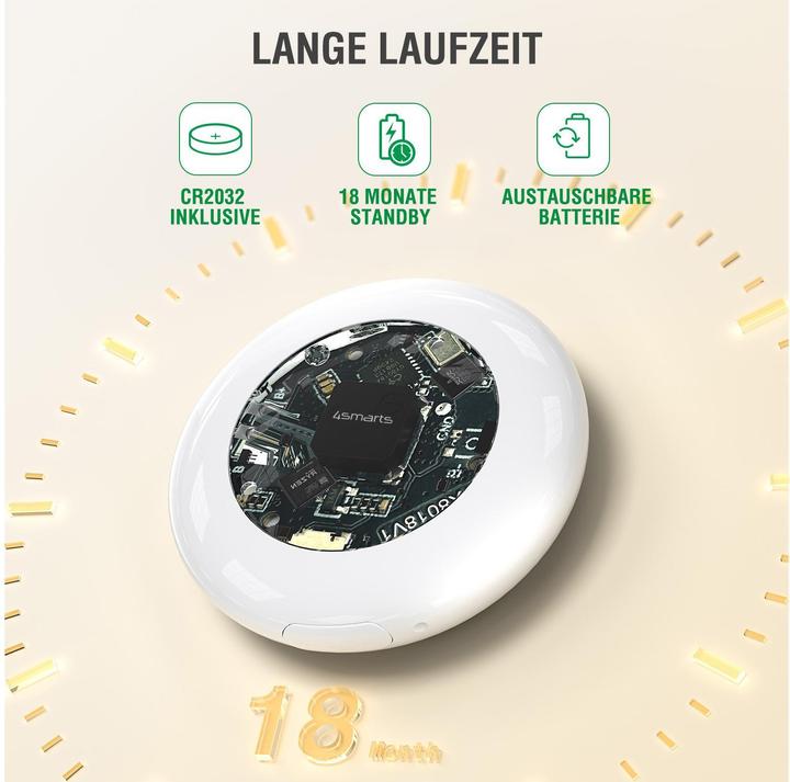 Actual product image 4smarts SkyTag Schwarz/Weiss, Verbindungsmöglichkeiten: Bluetooth (iOS)