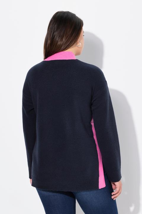 Produktbild Ulla Popken Pullover, Farbkontrast, Stehkragen, Langarm (42, 44)