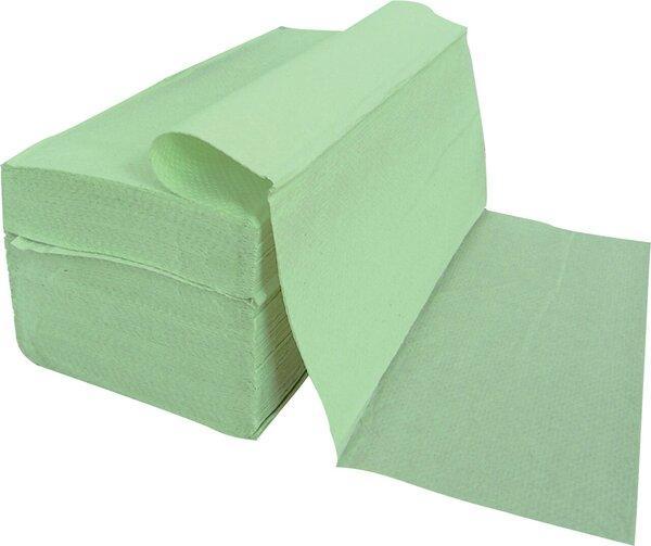 Produktbild Hygoclean Handtuchpapier, 25 x 23 cm, Falzung V-Falz/ZZ-Falz, 1-lagig, grün, 20 Pack à 250 Blatt (250 x)