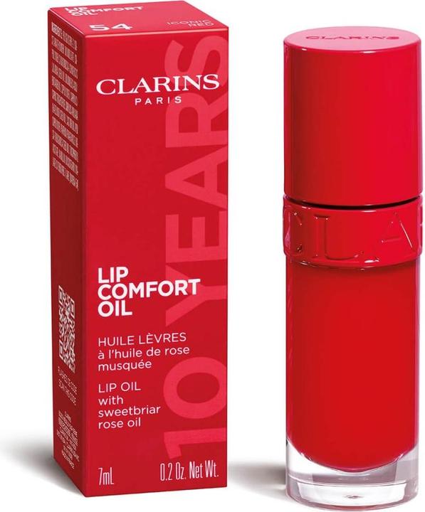 Actual product image Clarins Lip Comfort Oil - Anniversary N54 Iconic Red (Lip oil, 7 ml)