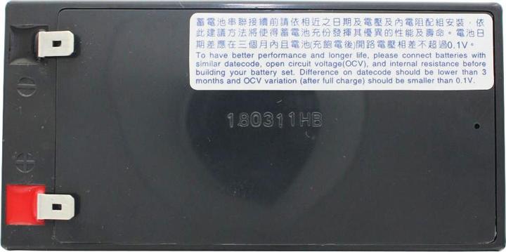 Actual product image Multipower MP3-12C Blei Akku 6,3mm Faston Stecker, zyklenfeste Ausführung (12 V, 3 Ah)