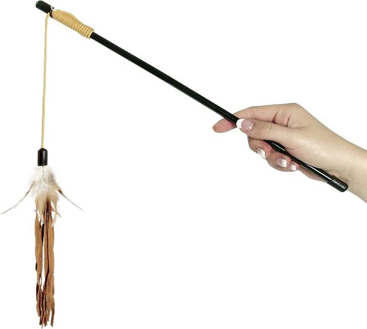 Produktbild Flamingo Dangler Leather+Feather Disp Cat (Spielangel Katze)