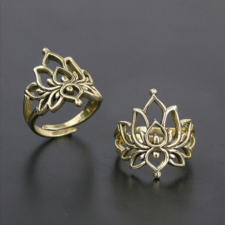 Produktbild Star Piercing Ring vergoldet filigrane Lotusblume (57)