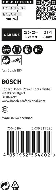 Actual product image Bosch Professional Zubehör Expert 'Thick Tough Metal' S 1155 CHC reciprocating saw blade, 10 pieces