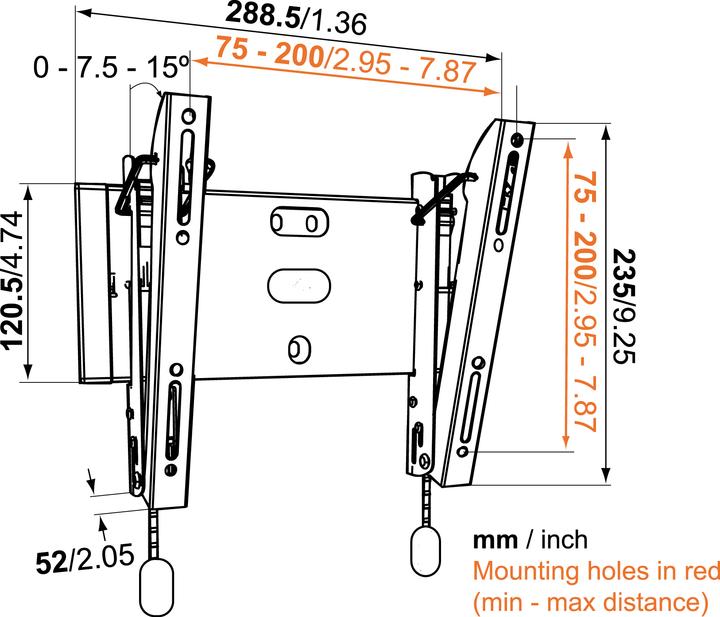 Actual product image Vogels Base 15S (Wall, 20 kg, 19" - 40")