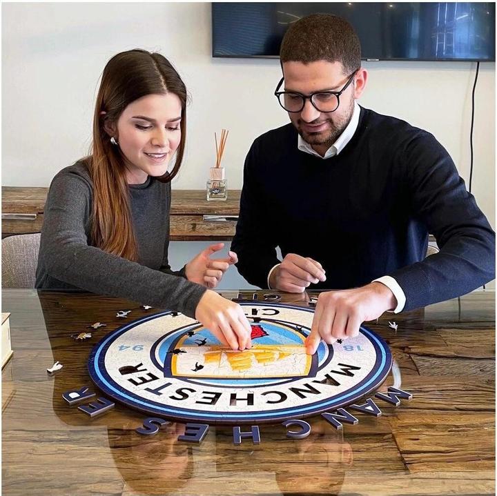 Productafbeelding Iconic Man City FC - Logo - Houten puzzel Maat S (150 stukjes) (150 onderdelen)