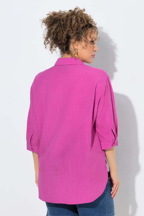 Immagine prodotto Ulla Popken Camicia in seersucker con ricami, collo da camicia e maniche a 3/4 (46)