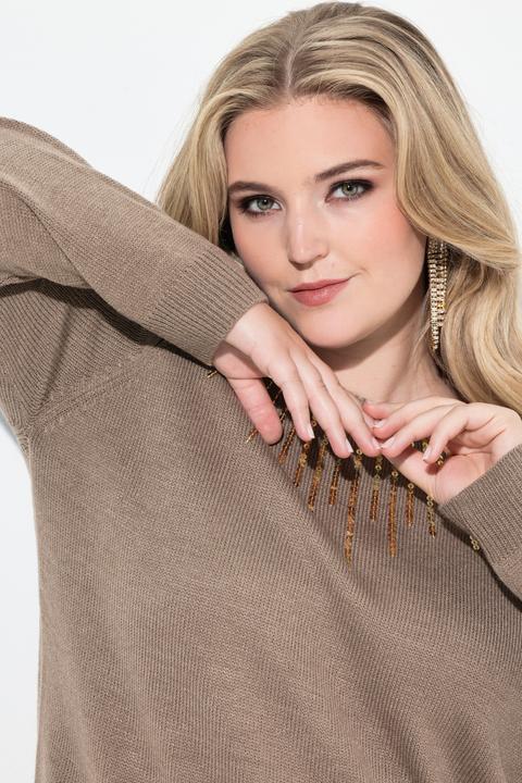Immagine prodotto Miamoda Maglione con paillettes e maniche lunghe raglan (46, 48)
