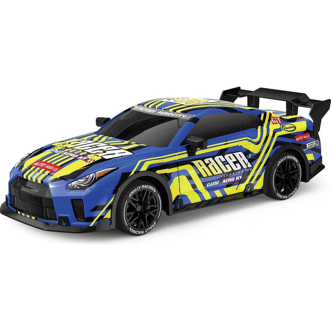 Tec-Toy Racer R/C 1:18 2,4GHz w/light & Try Me - blue/yellow (471267)