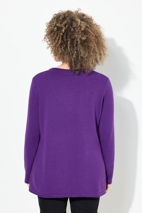 Produktbild Ulla Popken Pullover, Pailletten-Stern, V-Ausschnitt, Langarm (46, 48)