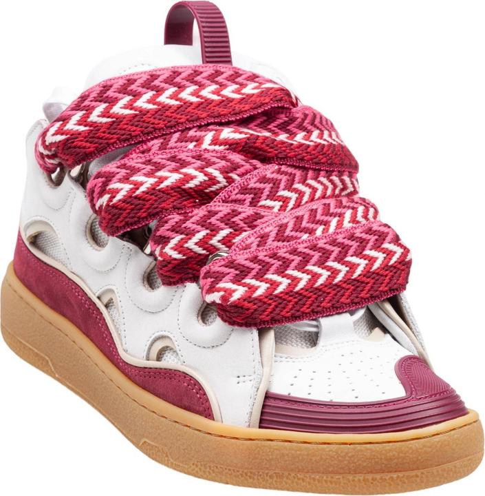 Immagine prodotto Lanvin curb sneaker in leather and suede color white and berry (42)