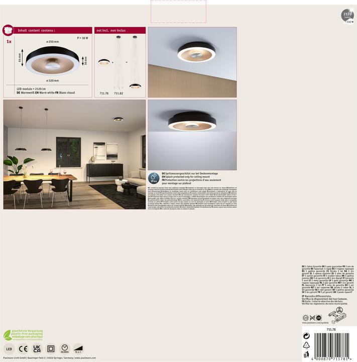 Image du produit Paulmann Plafonnier Volea (2120 lm)