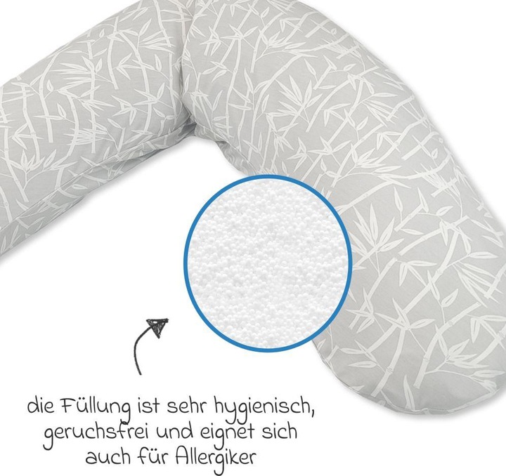 Actual product image Theraline Nursing pillow "The Original" with micro pearl filling incl. cover 190 cm (40 cm)
