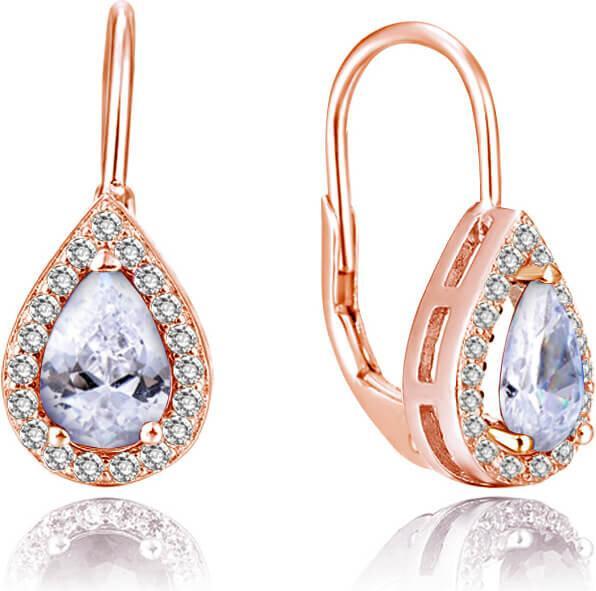 Image du produit Beneto Boucles d'oreilles plaquées or avec zircons clairs AGUC2231-ROSE