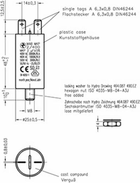 Actual product image MKP motor capacitors