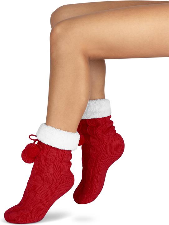 Image du produit Normani Chaussons en tricot avec pompon et ABS (Une unité par pack, 40 - 44)