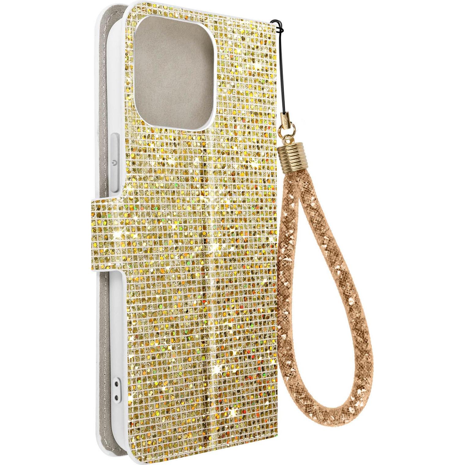 Avizar Disco Glam Edition Series (Apple iPhone 14 Pro Max), Smartphone Hülle, Gelb