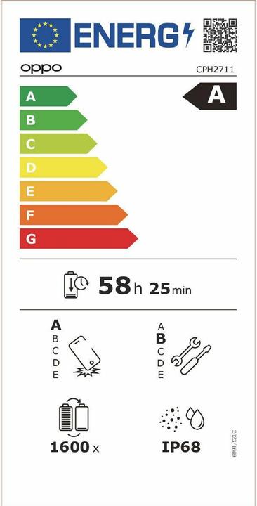 Energie-Label OPPO A5 Pro (256 GB, Brown, 6.67", Dual SIM, 4G)