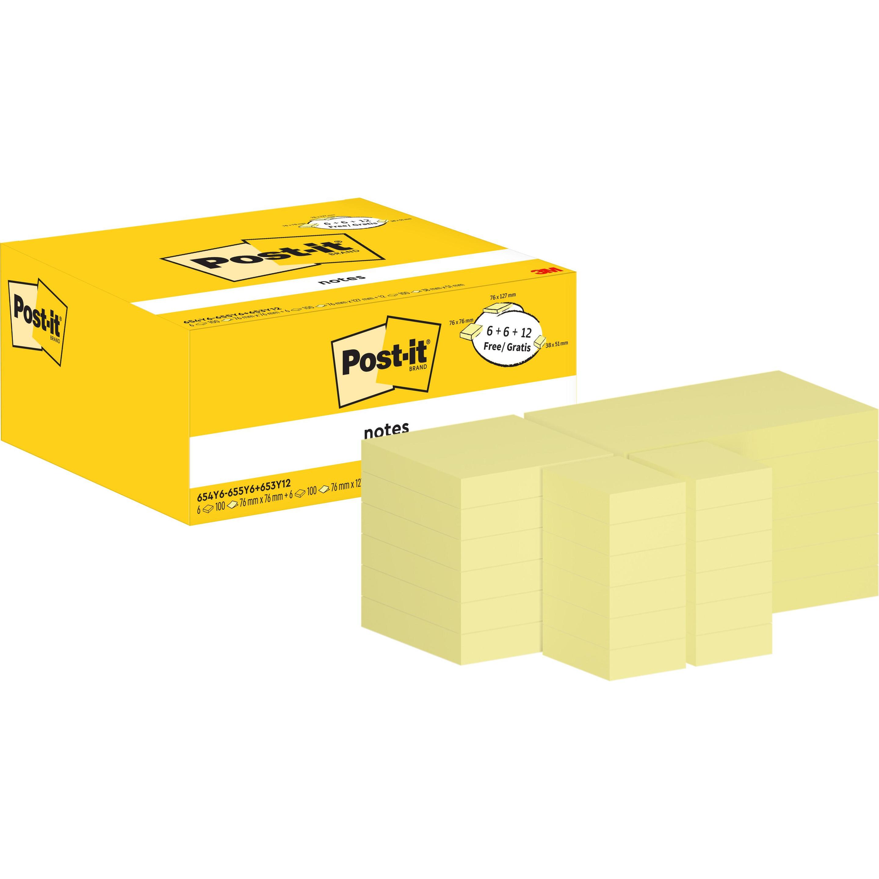 Post-it, Haftnotiz, Haftnotzien (127 x 76 mm, 38 x 51 mm, 76 x 76 mm)
