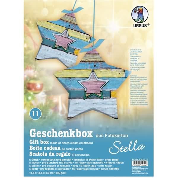 Ursus, Geschenkverpackung, Geschenkbox Stella 14,5x14,5x4cm VE=5 Stück Motiv: 11 (Geschenkbox, 5 x)