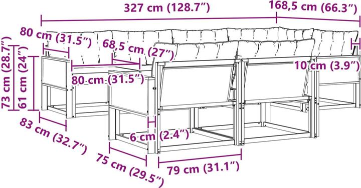Produktbild vidaXL Outdoor-Sofa