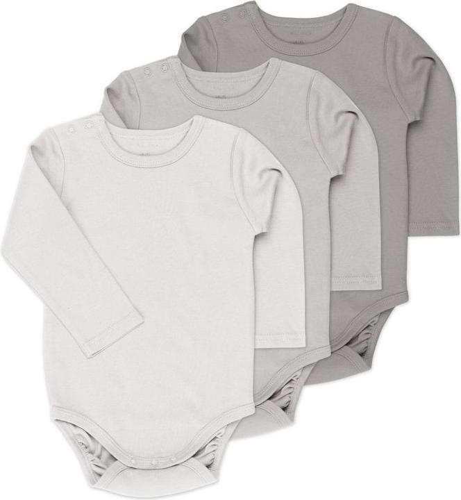 Produktbild La Loona LaLoona Strampler & Sets Body-Sparset Langarm inkl. Kleiderbügel - Beere Grau (86)