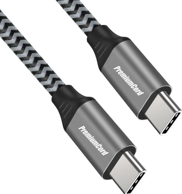 Produktbild PremiumCord Kabel USB-C M/M, bavlnÄ›nÃ½ oplet (2 m, USB 3.2 Gen 1)