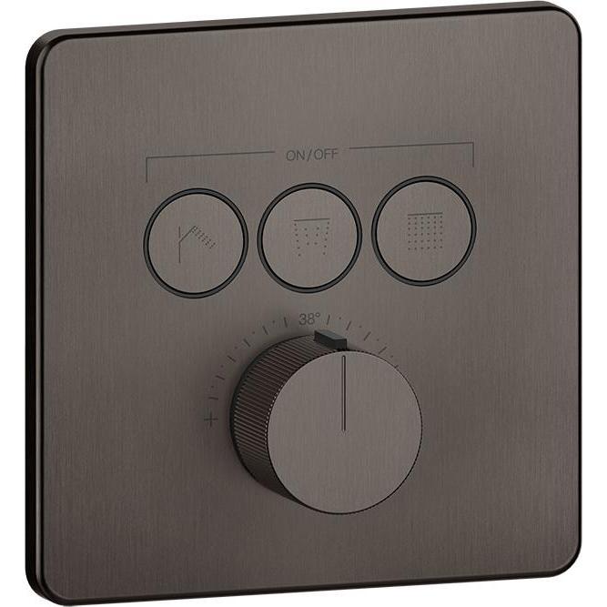 Gessi, Badarmatur, Hi-Fi Fertigmontageset Thermostat mit Tasten-Bedienung on/off. 3-Wege, Wandmontage