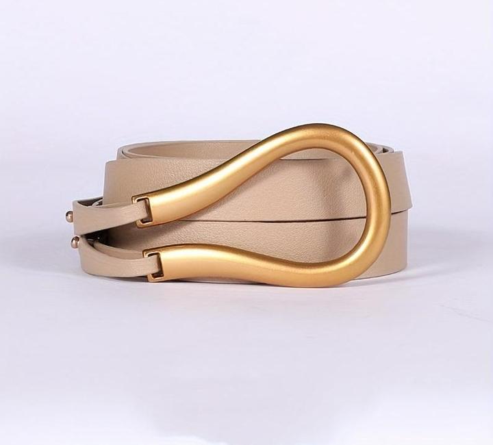 Image du produit Only-Bags.Store Tendance Fer à cheval Boucle Punk Ceinture Noir PU Cuir Ceinture Taille Réglable Manteau Ceinture