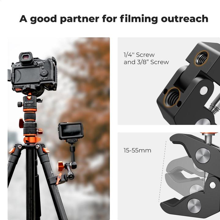 Actual product image K&F Concept Super Clamp & Magic Arm