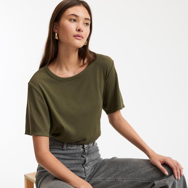 Produktbild La Redoute Collections T-Shirt mit rundem Ausschnitt (S)