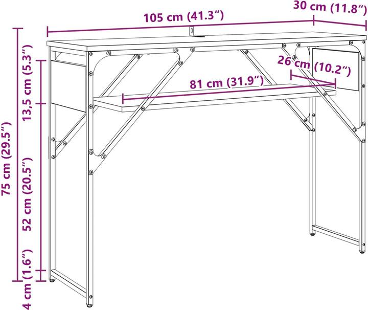 Image du produit vidaXL Konsolentisch (30 x 30 x 75 cm)