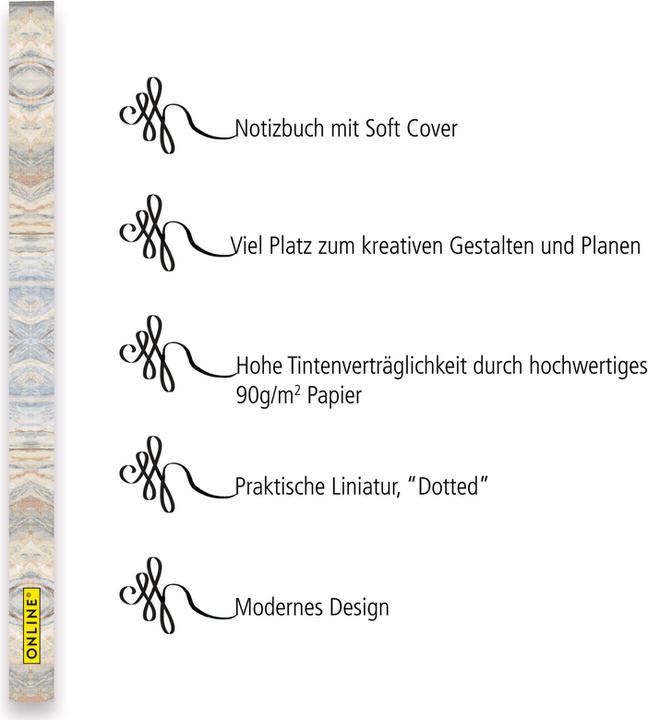 Online Bullet Journal A5 02248 Marble 96 sheets (A5, Hardcover)