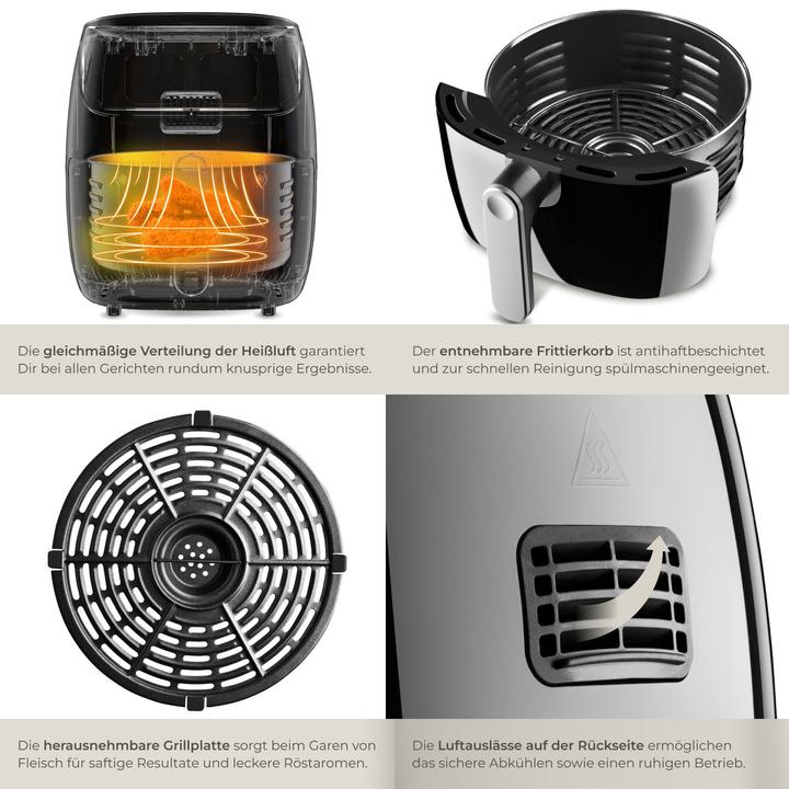 Actual product image tectake Air fryer Yaiza - 4.3 l capacity - Recipes booklet included