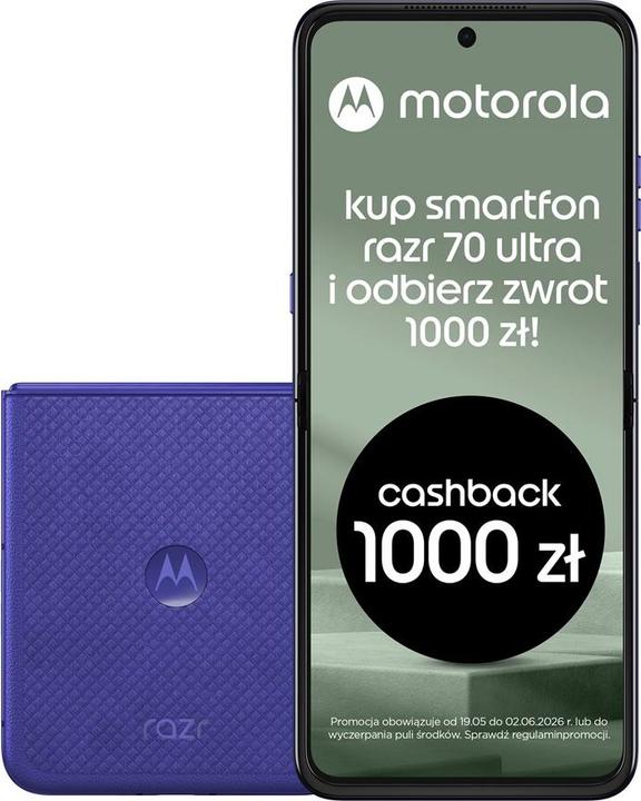 Produktbild Motorola Razr 70 Ultra 5G Dual Sim 16GB RAM 512GB - Orient Blue (512 GB, Orient blue, Violet, 6.96", Dual SIM, 5G)