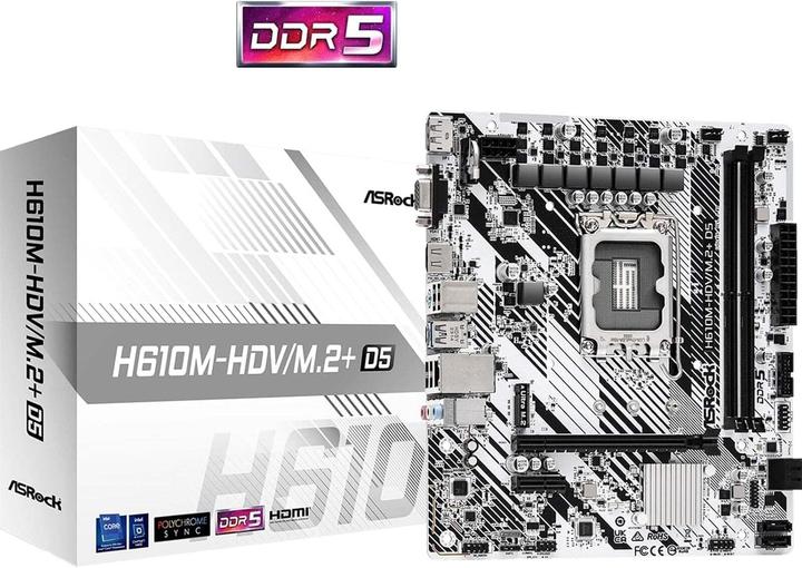 Produktbild AsRock H610M-HDV/M.2+ (LGA 1700, Intel H610, mATX)