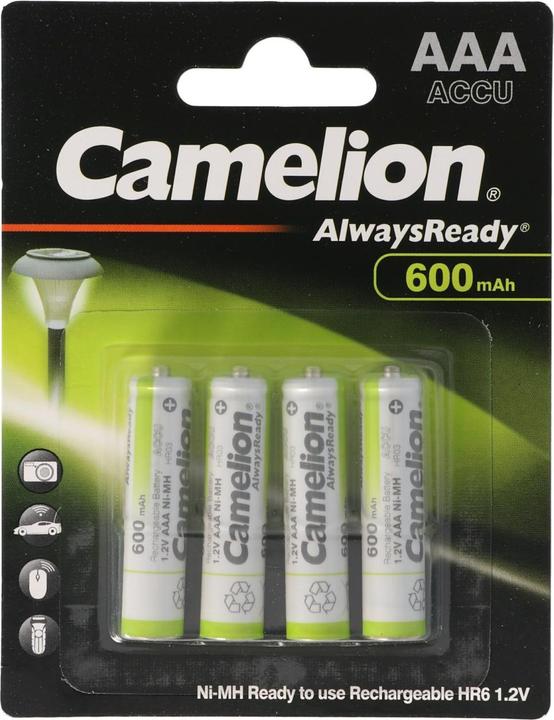 Produktbild Camelion Akku Solar AAA, Micro LR3, HR03 in 4er Blisterverpackung, Ready to Use Akku (4 Stk., HR03, 600 mAh)